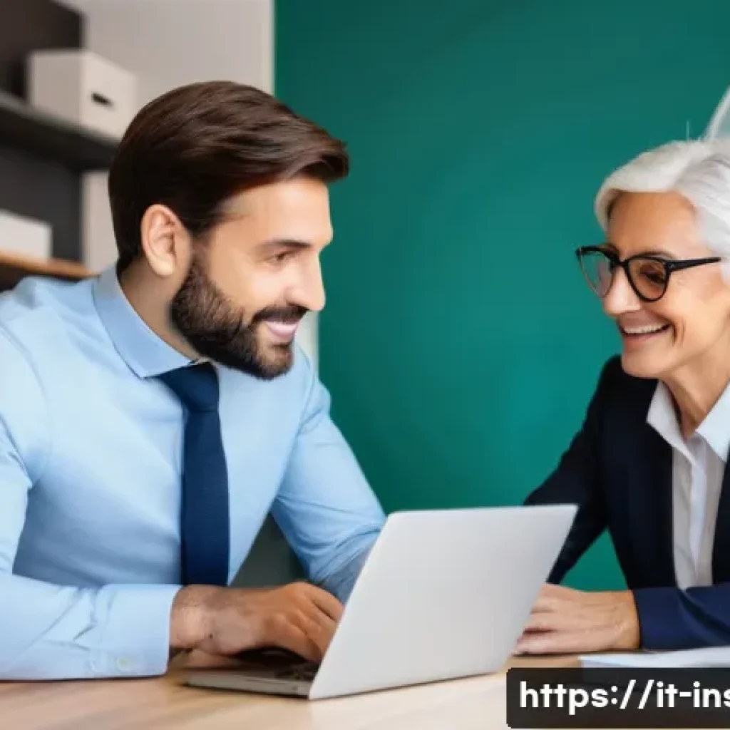 보험중개사와 보험 고객의 니즈 분석 - A professional insurance agent sitting at a modern office desk in Milan, Italy, engaged in a friendl...