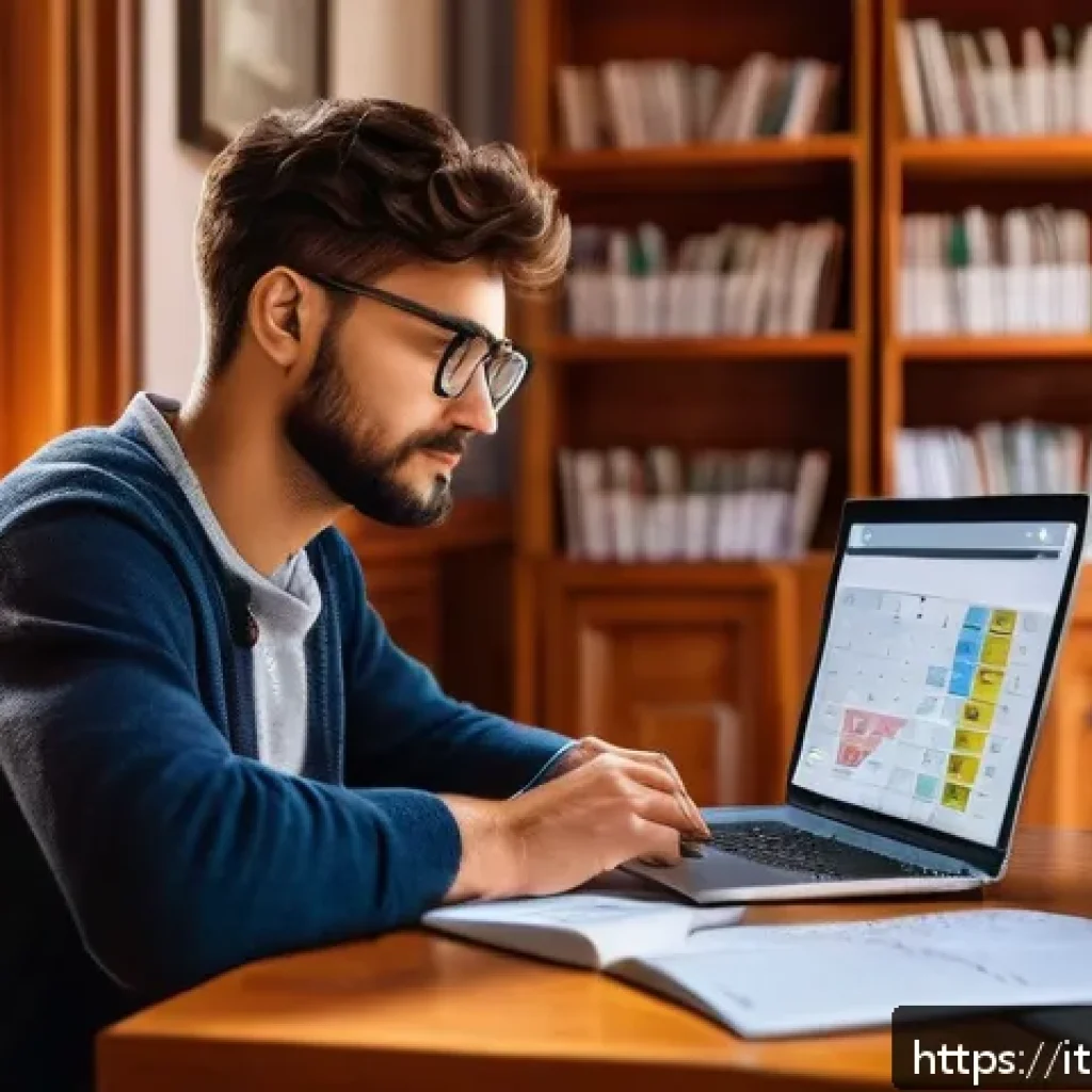 보험중개사 시험 관련 시간 관리 꿀팁 - A focused young Italian adult studying at a wooden desk in a cozy, sunlit room decorated with Italia...