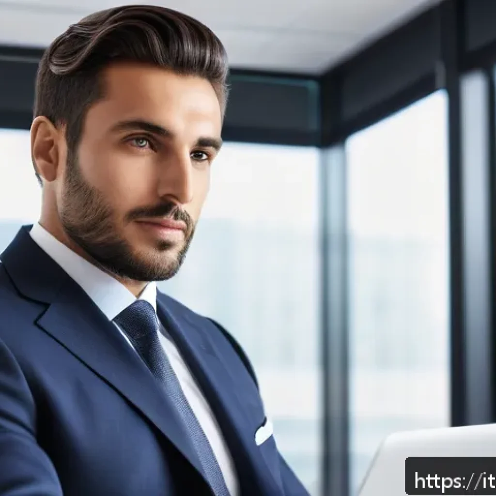 보험중개사 필수 자격증 리스트 - A professional insurance broker in a modern Italian office setting, dressed in business attire with ...